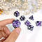 Amethyst Veil 7-Dice RPG Set - Deep Purple with White Number