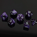 Amethyst Veil 7-Dice RPG Set - Deep Purple with White Number