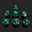 Emerald Surge 7-Dice RPG Set - Vivid Green with White Numbers