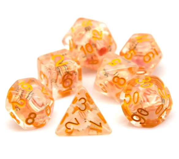 Hot Air Balloon  | 7-Dice Resin Dice Set DND Dice Orange