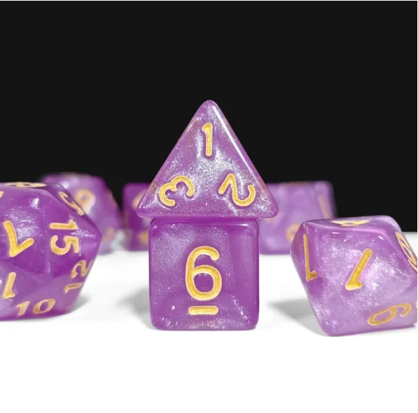 Aurora Collection - Twilight Amethyst Dice Set