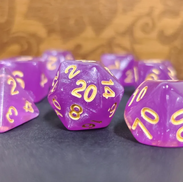 Aurora Collection - Twilight Amethyst Dice Set