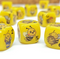 Happy Bee Themed 16mm Rounded Edge Dice | Printed d6 Dice