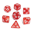 Radiant Scarlet Red Pearl 7-Dice Set: D&D Roleplaying Essentials