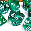 Verdant Emerald Pearl 7-Dice Set: D&D Roleplaying Essentials