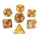 Caramel Glow Pearl 7-Dice Set: D&D Roleplaying Essentials