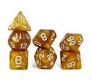 Caramel Glow Pearl 7-Dice Set: D&D Roleplaying Essentials