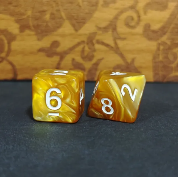 Caramel Glow Pearl 7-Dice Set: D&D Roleplaying Essentials