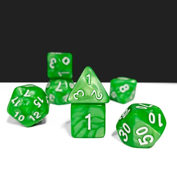 Jade Forest Pearl 7-Dice Set: D&D Roleplaying Essentials