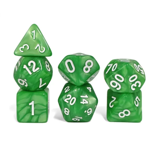 Jade Forest Pearl 7-Dice Set: D&D Roleplaying Essentials