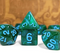 Aurora Collection – "Enchanted Emerald" 7-Dice Set