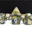 Aurora Collection – "Golden Obsidian" 7-Dice Set