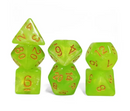 Aurora Collection – "Luminous Lime" 7-Dice Set