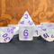 Aurora Collection – "Frosted Amethyst" 7-Dice Set