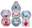 Random Liquid Core Dice 7-Dice Set | Resin Dice w/Liquid Glitter Inside