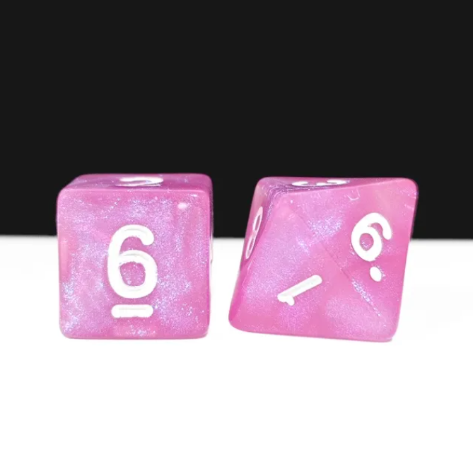 Aurora Collection - "Cosmic Pink" 7-Dice Set