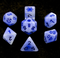 Midnight Frost: Deep Blue Snowflake D&D 7-Dice Set w/Snowflake Emblem