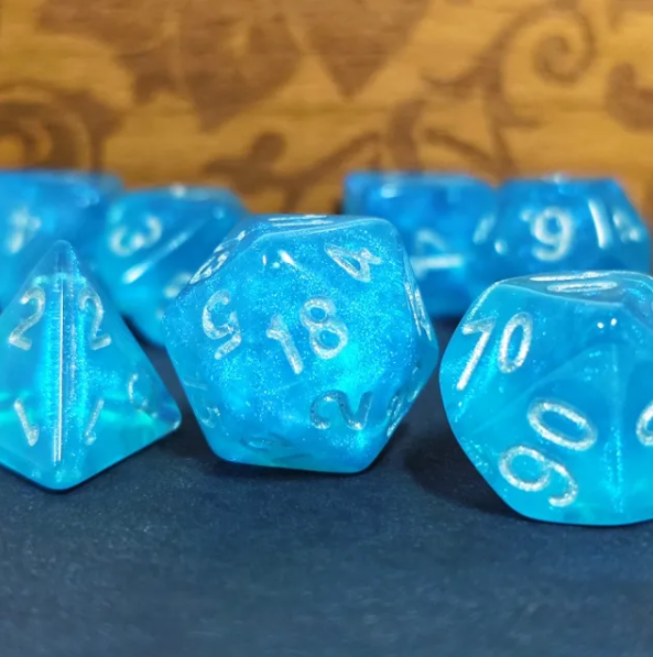 Aurora Collection - Azure Radiance Dice Set