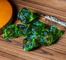 Mystic Archer's Enchantment | Green 7-Dice DND Hunter Dice Set