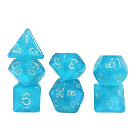 Aurora Collection - Azure Radiance Dice Set