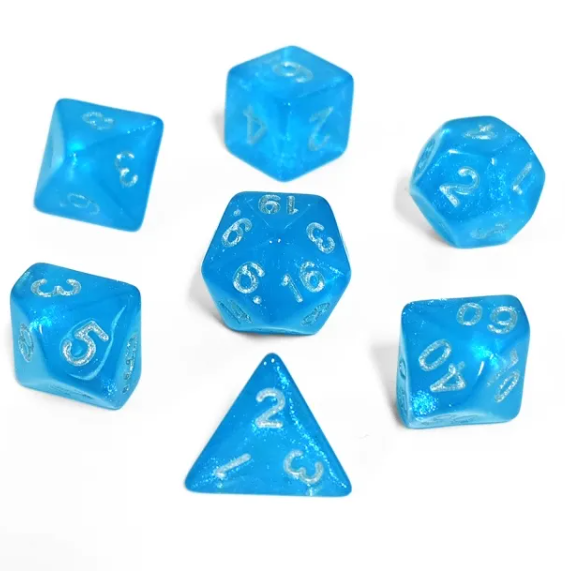 Aurora Collection - Azure Radiance Dice Set