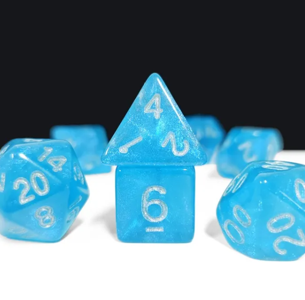 Aurora Collection - Azure Radiance Dice Set