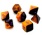 Half-Half Dice Orange & Black  7-Dice Set DND RPG Dice Purple Ink Halloween
