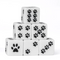 White Cat Paw Dice Opaque w/Black Paw Prints 16mm d6 Dice (sold per die)