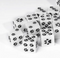 White Cat Paw Dice Opaque w/Black Paw Prints 16mm d6 Dice (sold per die)