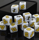 Bee and Honeycomb Themed 16mm Square Edge Dice | Printed d6 Dice