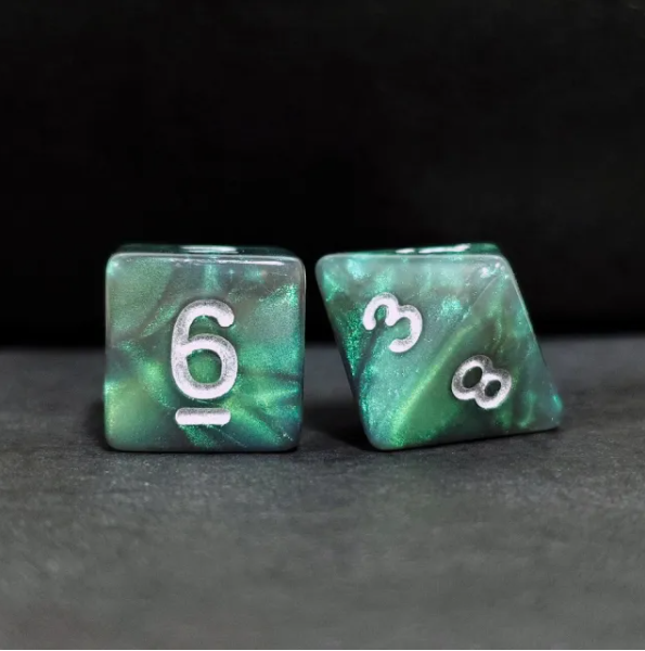 Aurora Collection - Mystic Emerald Dice Set