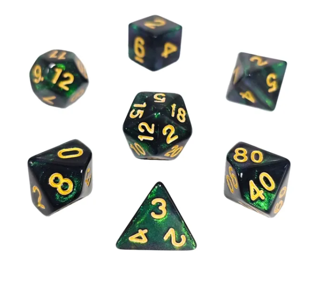 Aurora Collection -  Emerald Lumina Dice Set