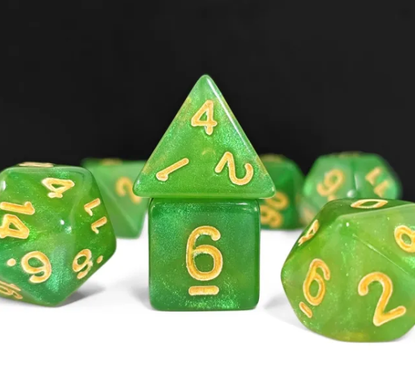 Aurora Collection -  Emerald Radiance Dice Set