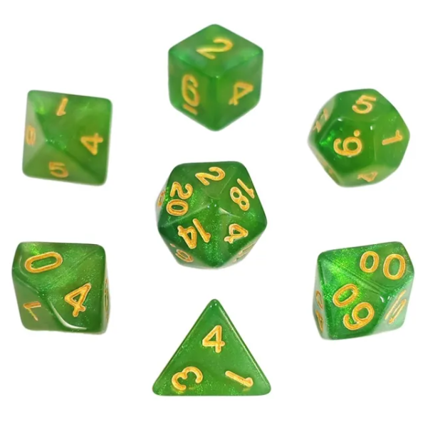 Aurora Collection -  Emerald Radiance Dice Set