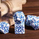 Frost Shard Crackle Nexus: 7-Dice RPG Set White with Blue Crackle Effect