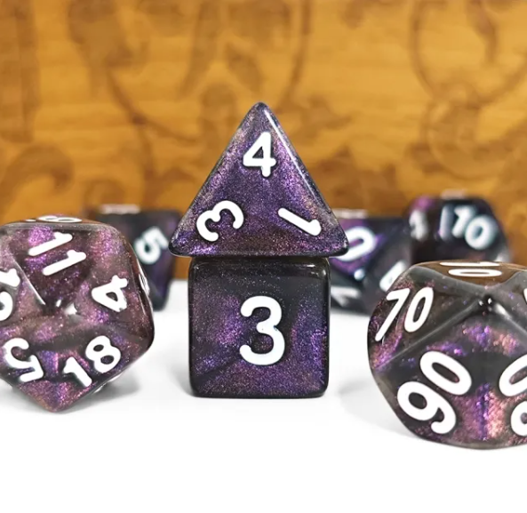 Aurora Collection -Nebula Twilight Dice Set | 7-Piece Polyhedral Set