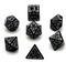 Arcane White Glyph Polyhedral Dice Set | 7-Dice Black & White