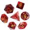 Translucent Red & Clear Barbarian-Style 7-Dice Set Gold Axe Inside