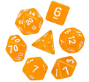Sunburst Orange Semi-Opaque Acrylic 7-Dice Set - Perfect Starter Kit for RPG Enthusiasts