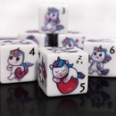 (White) Unicorn Dice | Printed d6 Dice Featuring Fantasy Animal Numbered