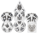 Unleash the Wild: Beast Dice - White 7-Dice Set with Black Beast Emblems for RPGs