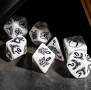 Unleash the Wild: Beast Dice - White 7-Dice Set with Black Beast Emblems for RPGs