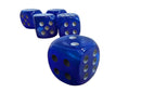 Chessex Velvet 20mm Pipped d6 - Blue/Silver (Single Die)