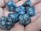 Chessex POD Set : Dark Blue with White numbers 7-Dice Set