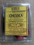 Chessex Vortex® Burgundy/Gold 7-Die Set – OOP Rare Vintage Polyhedral Dice