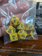 Chessex POD Set : Yellow with Black numbers 7-Dice Set