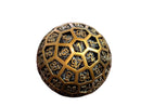 Hollow Metal d100 Die – Gold Tone Cage  – Round RPG Dice