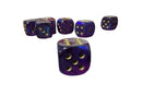 Chessex Borealis 20mm Royal Purple Gold d6 Glitter (OOP, Single Die)