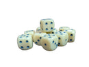Read Description – Rare Chessex Pound-O-Dice Cream w/ Blue Pips 16mm d6 (Factory Seconds, Single Die)