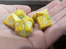Chessex POD Set : Yellow with White numbers 7-Dice Set